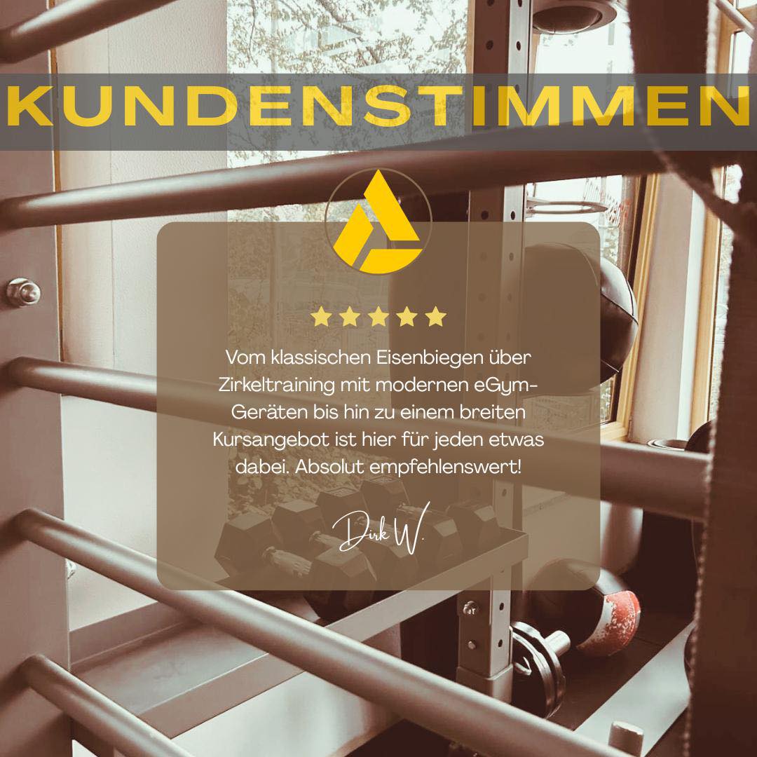 Vom klassischen Eisenbiegen bis zum modernen e-Gym Zirkel – bei uns findet jeder sein Training. 🔁

"Absolut empfehlenswe