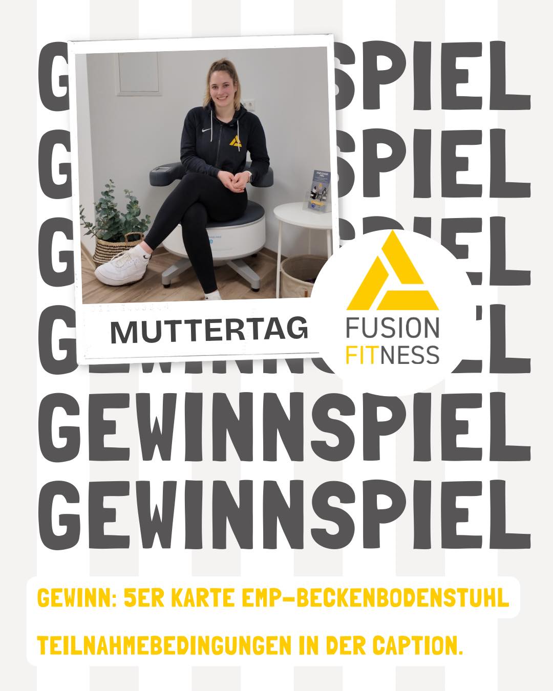 🌸 MUTTERTAGS-GEWINNSPIEL 🌸
🎁 Gewinne eine 5er-Karte für den EMP Chair bei fusionfitnessulmen￼

✨ So machst du mit:
✔ Fol