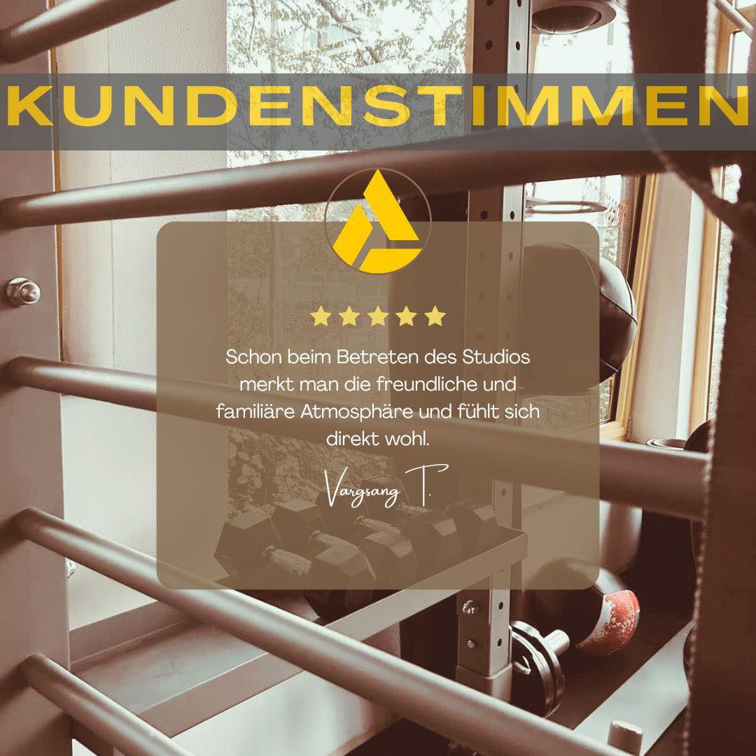 Manche Studios betritt man – unseres fühlt man. 💛

Schon an der Tür beginnt bei uns das Training fürs Wohlbefinden. Gena