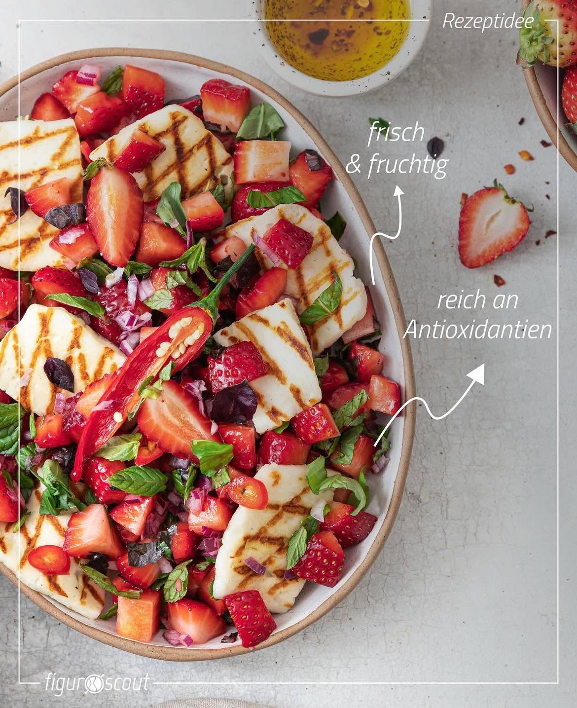 🍓🌶️😎Süß. Würzig. Einfach anders.
Erdbeeren treffen auf Chili - und dann kommt Halloumi ins Spiel...
Diese Kombi klingt e