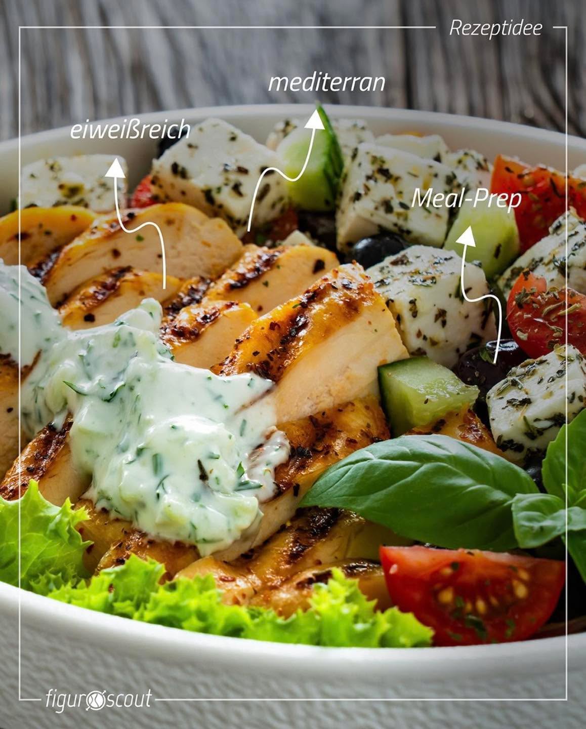 ☀️30 Grad draußen ... genau das perfekte
Wetter für eine frische Protein-Bowl
Saftiges Hähnchen cremiger Feta süße Tomat